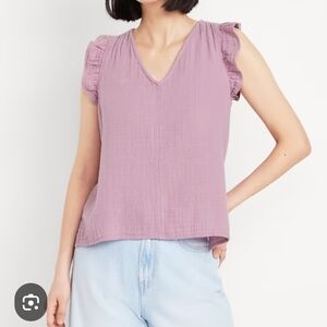 Pink Ruffled Sleeve Women's Top